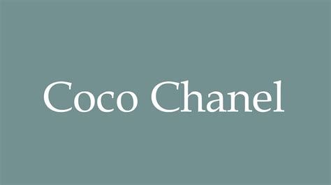 How to pronounce Coco chanel in French 